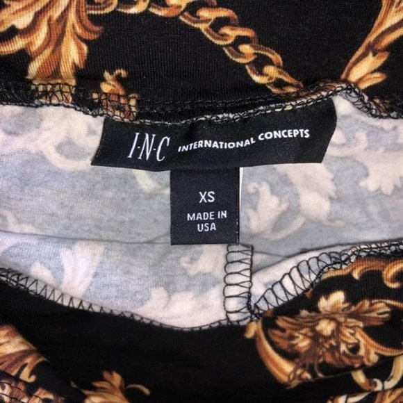 INC Women's Status Chain-Print Bike Shorts - Picture 4 of 7